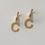 Brinco Argolinha Letra Lisa Banho Ouro 18K (par) - comprar online