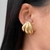 Brinco Folhas Texturizado Banhado a Ouro 18K