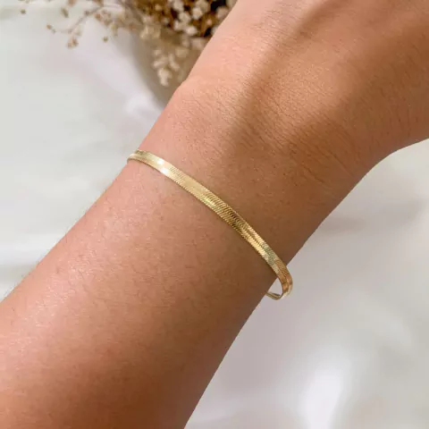 Pulseira Fita Laminada Banhada a Ouro 18K