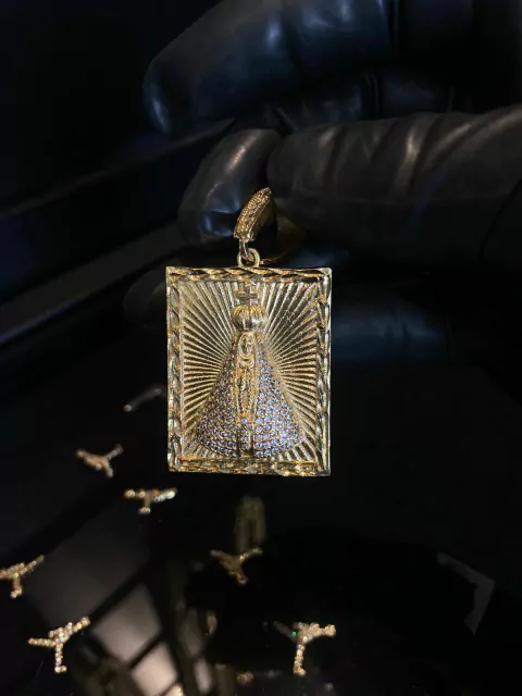 Pingente nossa senhora pedra branca para corrente de 5 mm há 8 mm