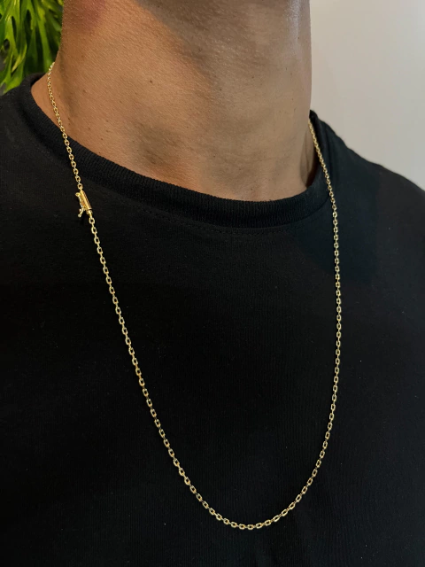 Corrente Cadeado 2mm Aprox 7gr Acabamento inove18k