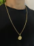 Corrente Cadeado 4mm + Pingente São Bento Dupla Face P Aprox 22gr Acabamento inove18k