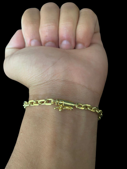 Pulseira Cadeado 5mm Aprox 13gr Acabamento inove18k