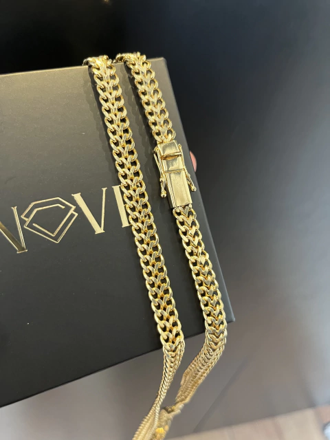 Corrente Pitbull dupla 10mm Aprox 99gr Acabamento inove18k