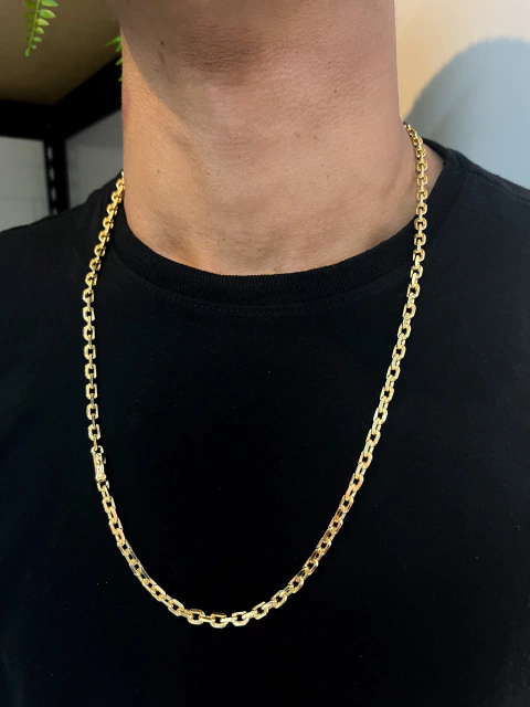 Corrente Cadeado 5mm Aprox 37gr Acabamento inove18k