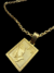 Corrente Cadeado 5mm +Pingente Placa Fé Lisa M Aprox 43gr Acabamento inove18k