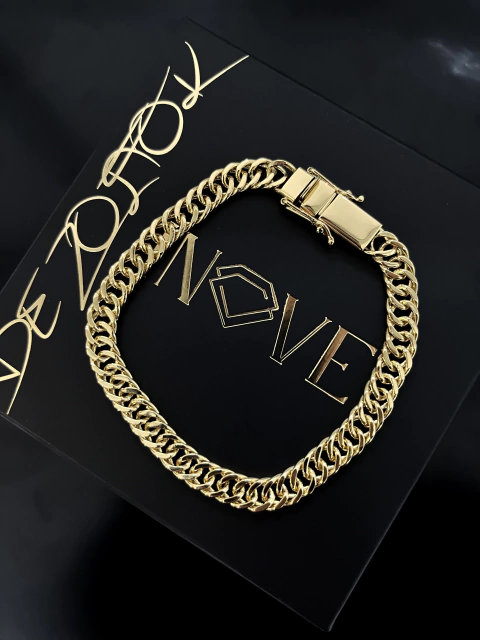 Pulseira Grumet Dupla 8mm Aprox 18gr Acabamento inove18k