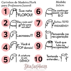 Carimbo Flork Juvenil 2x5cm - Carimbo de Madeira - Valor Unitário (Escolha os modelos desejados abaixo) - comprar online