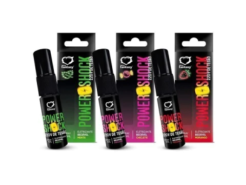 Vibrador líquido beijável Power Shock 220V spray 15 ml - Sexy Fantasy