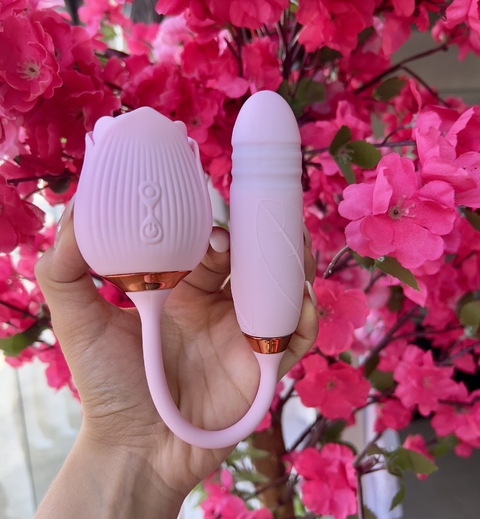 Rosa Luxo - Sugador de Clítores + Vibra Sobe Desce - Rosa - comprar online