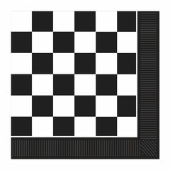 Servilletas Cuadros Blanco y Negro 16 Pzas