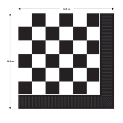 Servilletas Cuadros Blanco y Negro 16 Pzas - comprar en línea