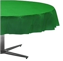 Mantel plastico redondo verde bandera