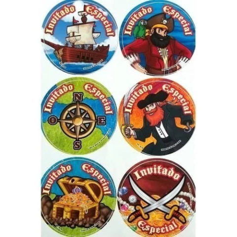 Distintivos fiesta piratas