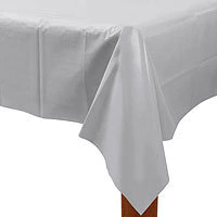 Mantel plastico rectangular color plata