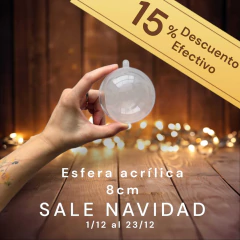 ESFERAS DE ACRILICO 8 CM DE DIAMETRO x 12 unidades - comprar online