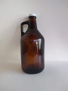 BOTELLON GROWLER DE 1.950CC CON TAPA ALUMINIO PLATEADA x PACK 6 unidades