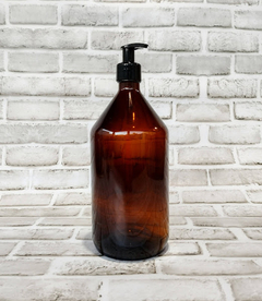 BOTELLA AMBAR JARABE DE 1000CC CON CREMERA PACK X 12 UNIDADES