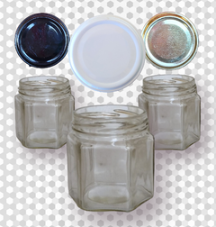 FRASCO DE VIDRIO HEXAGONAL 190CC