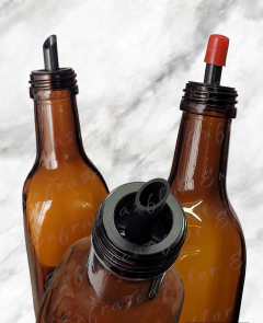 BOTELLAS DE ACEITE 500cc AMBAR CUADRADA - enfrasca2flor