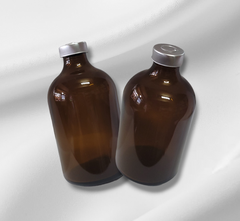 VIAL AMBAR 100CC CON TAPON BUTILO Y PRECINTO DE ALUMINIO pack 66 unidades - comprar online