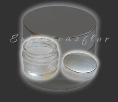 ¡¡¡ULTIMAS UNIDADES!!! POTE CREMERO 50CC CRISTAL CON TAPA CROMADA PLATEADA - comprar online