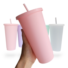 Vaso XL 750cc con tapa y sorbete - comprar online