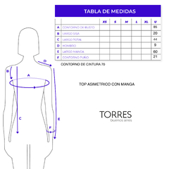 Top Asimétrico sin brillos - TORRES