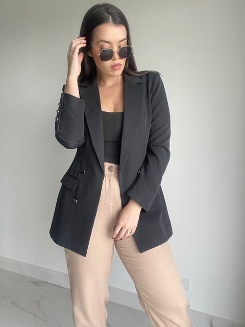 Blazer Bottone Preto