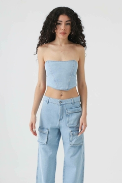 CORSET DENIM LIGHT BLUE