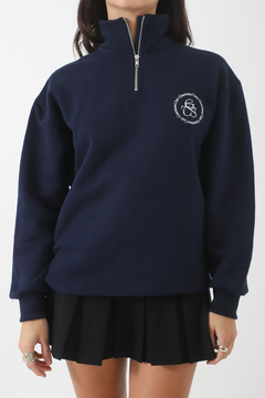 BUZO 1/4 ZIP LUST BLUE NAVY - Giantessa