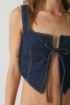 TOP WHAT A GIRL WANTS DENIM BLUE - Giantessa