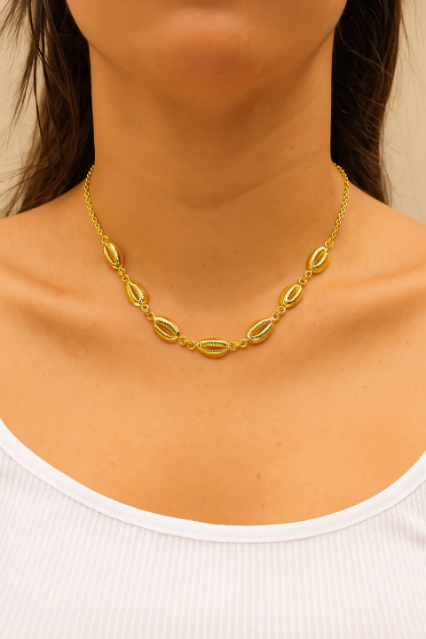 Choker com búzios folheados - comprar online