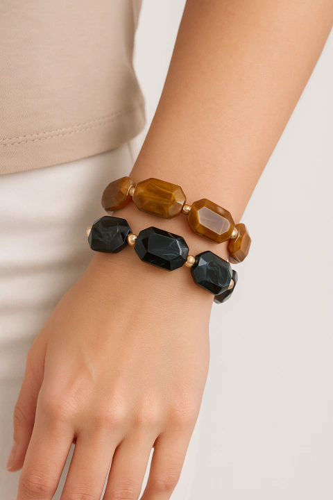 Pulseira em pedras com elástico - comprar online