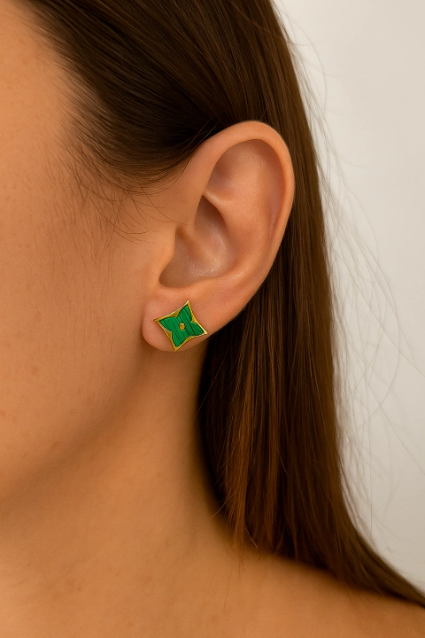 Brinco virginia verde em aço inoxidável - comprar online
