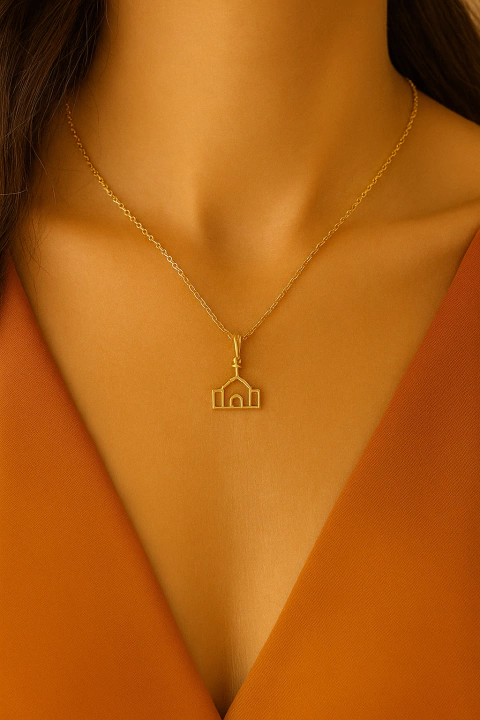 Colar Igreja folheada a ouro - comprar online