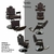 Cadeira de Barbeiro Premium Xerife Brown Preta