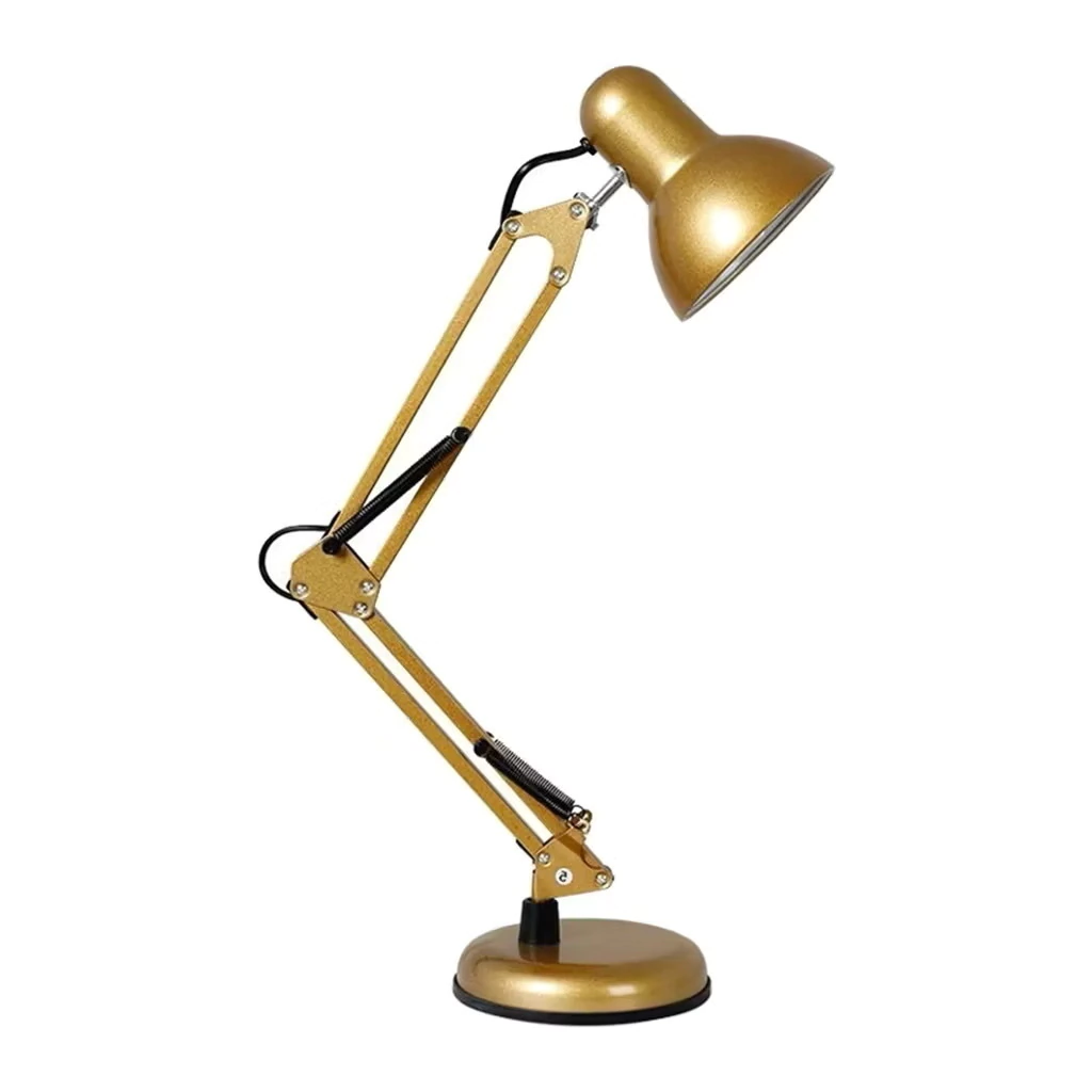 Lámpara Pixar Cromada Articulada Dorada