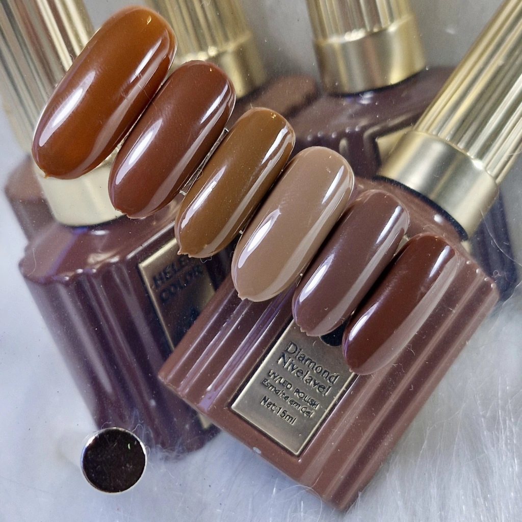 ￼Colección chocolates 6 Esmaltes de Uñas Diamond Autumn Trend 15ml - Helen Color