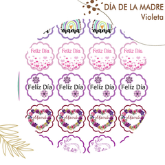 Stickers Dia de la Madre Violeta