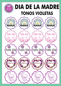 Stickers Dia de la Madre Violeta - comprar online