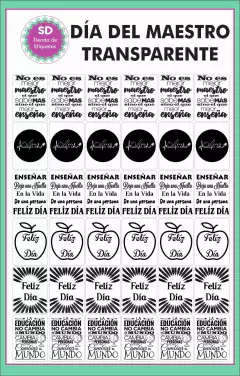 STICKERS DIA DEL MAESTRO TRANSPARENTES - comprar online