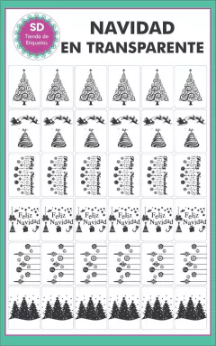 Stickers Navidad en transparente -   Tienda de Etiquetas®