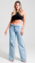 Calça jeans feminina Wide leg 273015-Sawary
