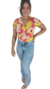 Calça jeans feminina flare 41261-Darlook