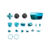 Set Completo de Botones Cromados para Josytick Ps5 - CELESTE CROMADO