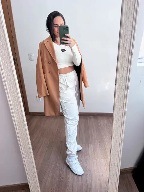 CALÇA JOGGER DE MOLETINHO OFF WHITE