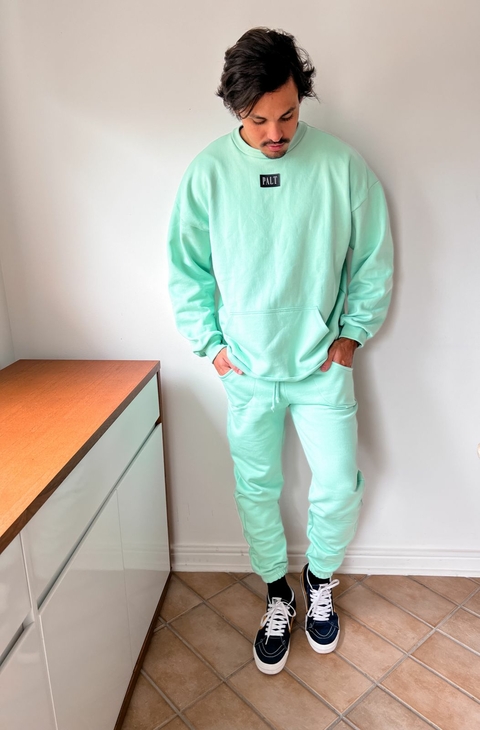 MOLETOM VERDE ÁGUA BOLSO CANGURU