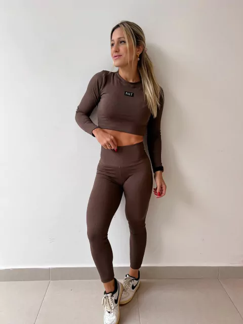LEGGING MARROM TEXTURA