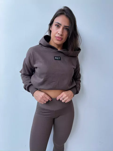 MOLETOM CROPPED MARROM